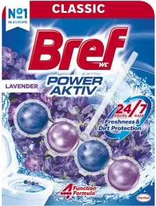 Bref WC Power Aktiv Levandule, WC blok v kuličkách, levandule, 50 g