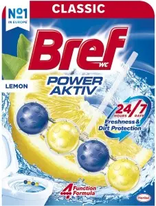 Bref WC Power Aktiv Lemon, WC blok v kuličkách, citrón, 50 g