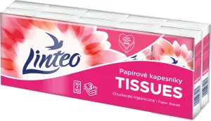 Linteo 3vrstvé papírové kapesníky, 10 × 10 ks