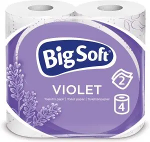 Big Soft Violet 2vrstvý toaletní papír, 4 role, 20 m role Big Soft Violet 2vrstvý toaletní papír, 4 role, 20 m role