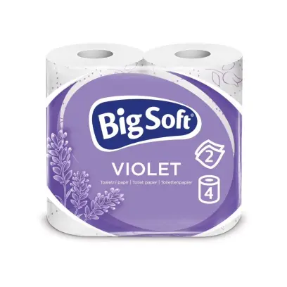 TP Big Soft Violet 2vrstvý toaletní papír, role 190 útržků, 4 role