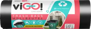 viGO pytle na odpadky, 28 µ, 70 × 105 cm, 120 l, 10 ks