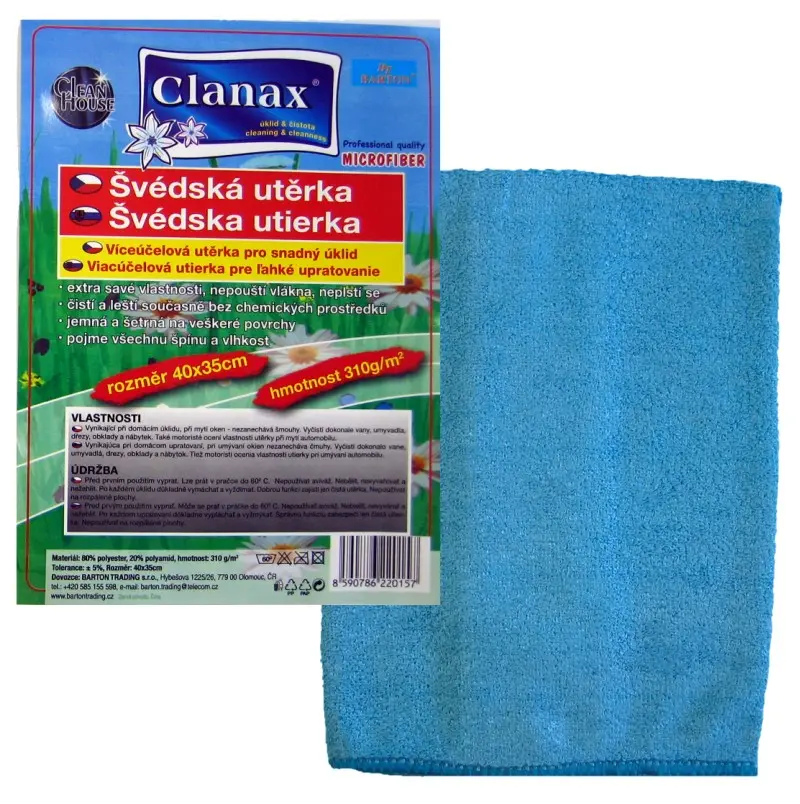 Utěrka švédská 40x35 CLANAX 310g - modrá