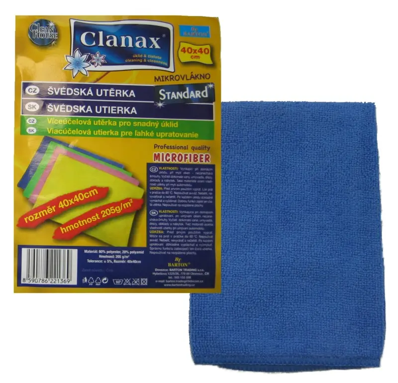 Utěrka švédská 40x40 STANDARD 205g - modrá