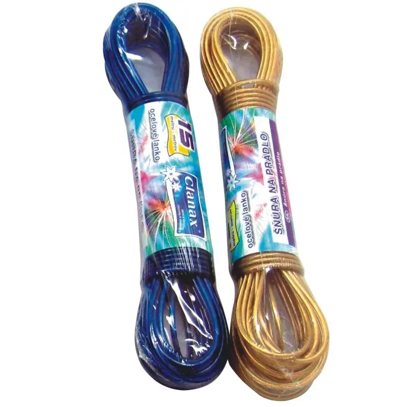 Šňůra na prádlo ocelové lanko 15m