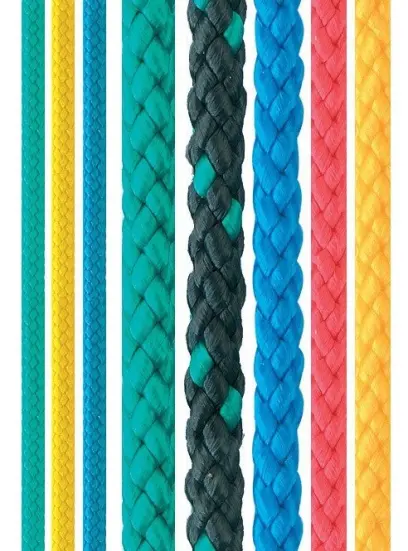 PPV 12mm lano pletená s jádrem 40pr. žlutá+barevná - 100m/balení