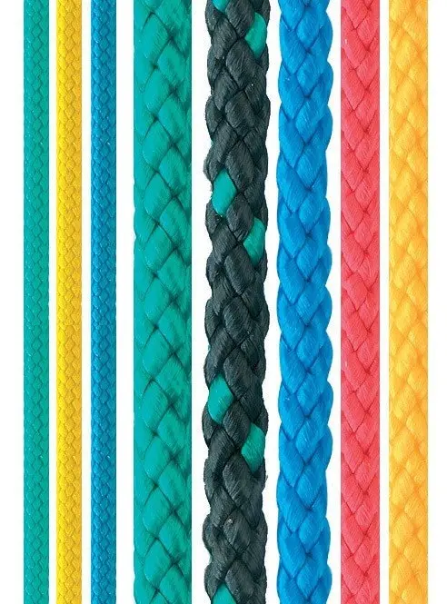 PPV 12mm lano pletená s jádrem 40pr. žlutá+barevná - 100m/balení