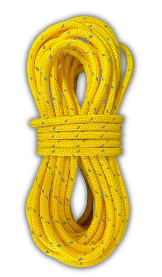 PPV 6mm šňůra pletená s jádrem 16pramenná s reflexní páskou - 100m/balení