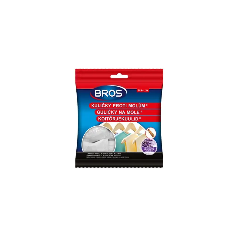 BROS kuličky proti šatním molům levandulové 20ks BROS kuličky proti šatním molům levandulové 20ks