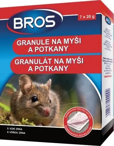 BROS rodenticid granule na myši a potkany 7x20g