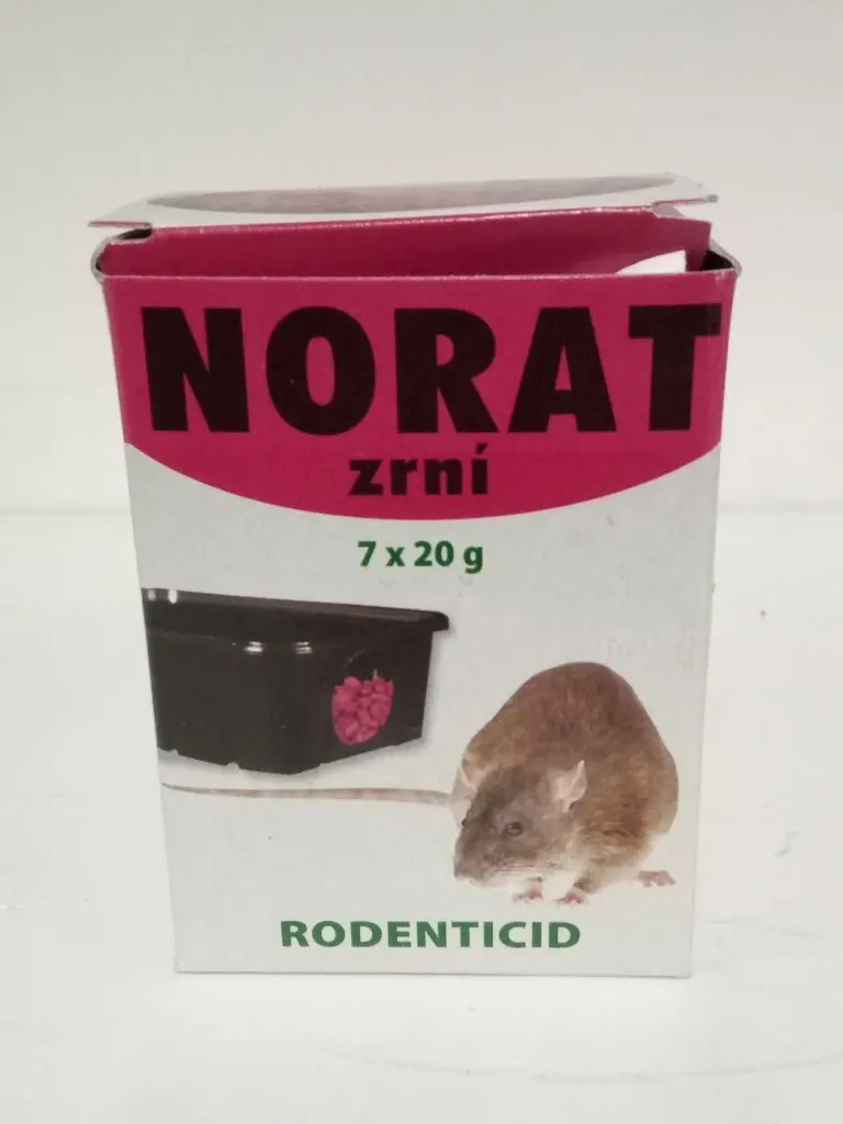 Norat zrní nástraha k hubení myší domácích, potkanů a krys 7x20g Norat zrní nástraha k hubení myší domácích, potkanů a krys 7x20g
