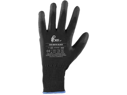 Rukavice CXS BRITA BLACK, máčené v polyuretanu, vel. 11