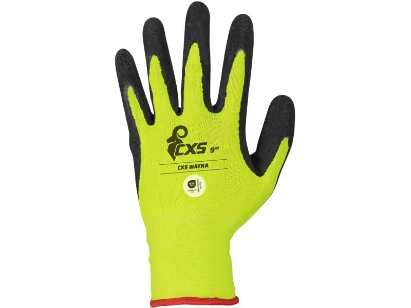 Rukavice CXS WAYNA, máčené v latexu s pískovou úpravou, vel. 07