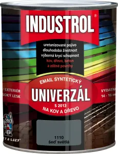 Industrol S2013 univerzál lesk vrchní barva na kov a dřevo, 1550 antracit RAL 7016, 750 ml