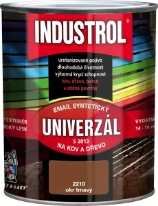 Industrol S2013 univerzál lesk vrchní barva na kov a dřevo, 2210 okr tmavý, 750 ml