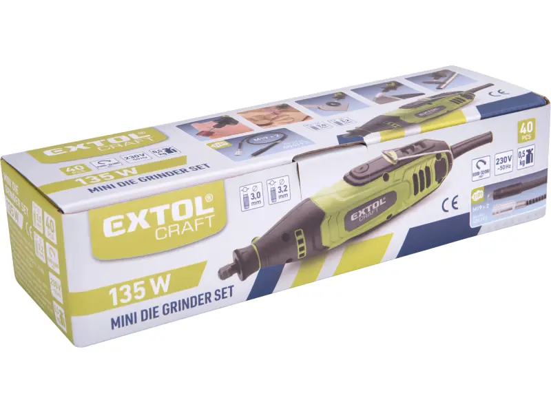 bruska přímá, 40ks příslušenství, 135W