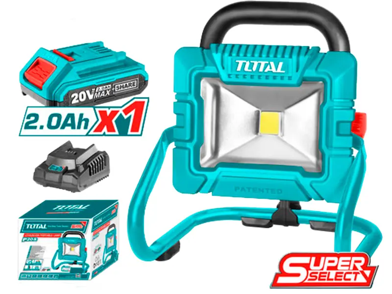 Světlo pracovní přenosné, 1800lm, 20V LI-ION, 1ks baterie, 1ks nabíječky