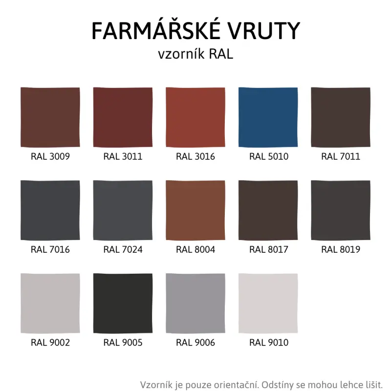 Farmářský vrut 4,8x20mm, RAL8017