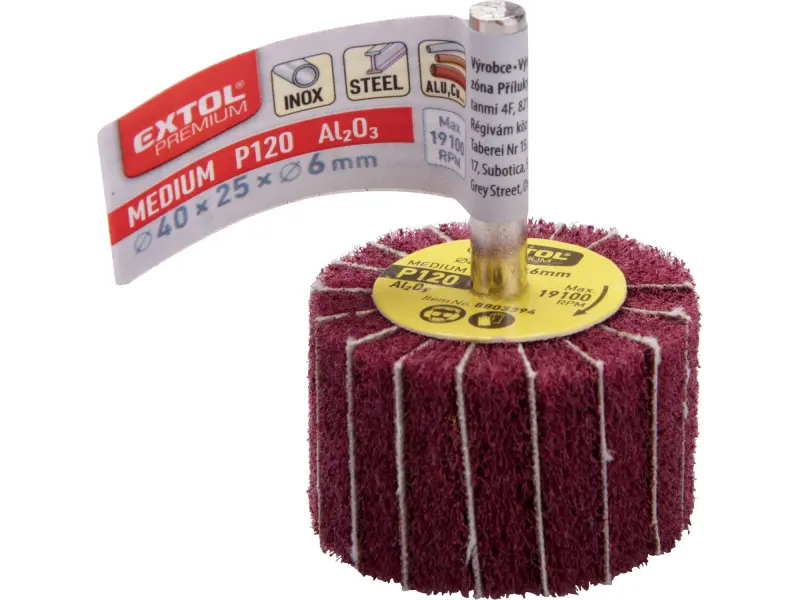 kotouč z korund. brusného rouna kombinovaný, na stopce, O 40x25x6mm