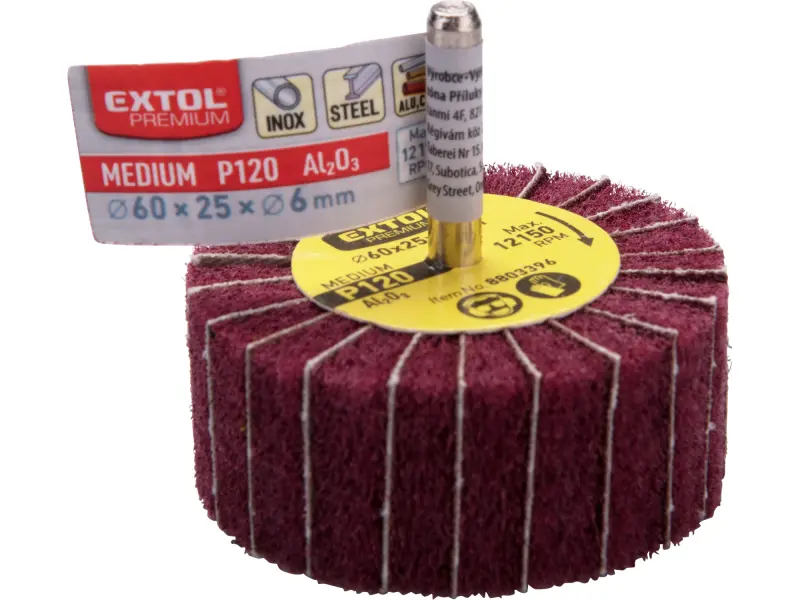 kotouč z korund. brusného rouna kombinovaný, na stopce, O 60x25x6mm