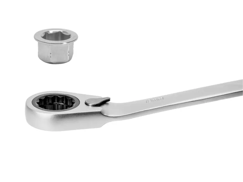 klíč ráčnový tvarovaný a vložky, sada 11ks, 8-19mm, CrV