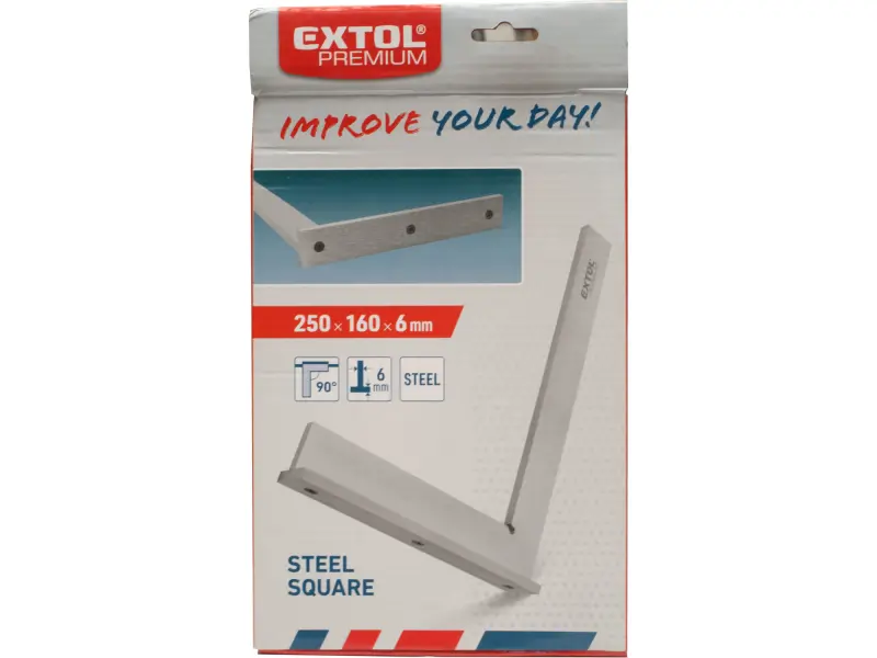 úhelník zámečnický s příložníkem, 250x160x5mm, ocelový