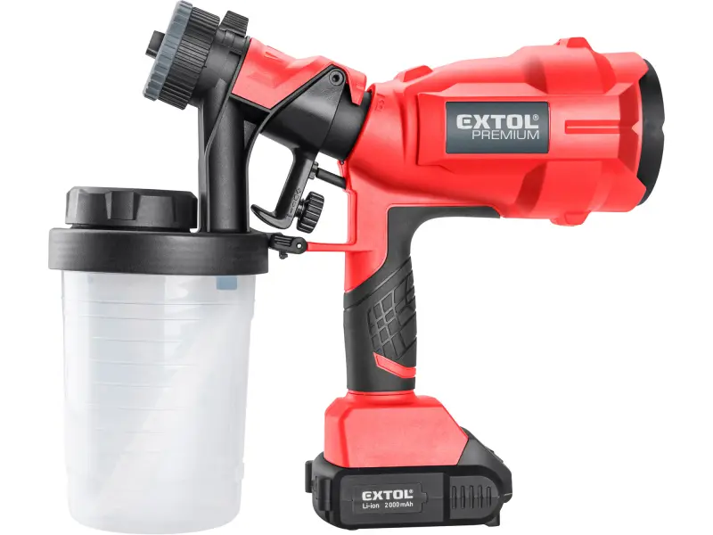 pistole stříkací HVLP aku SHARE20V, 20V Li-ion, 2Ah