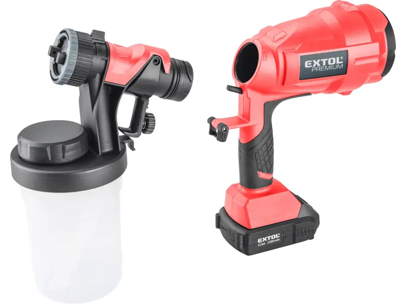 pistole stříkací HVLP aku SHARE20V, 20V Li-ion, 2Ah