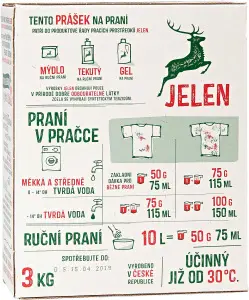 Jelen prací prášek s mýdlovým základem, 60 dávek, 3 kg