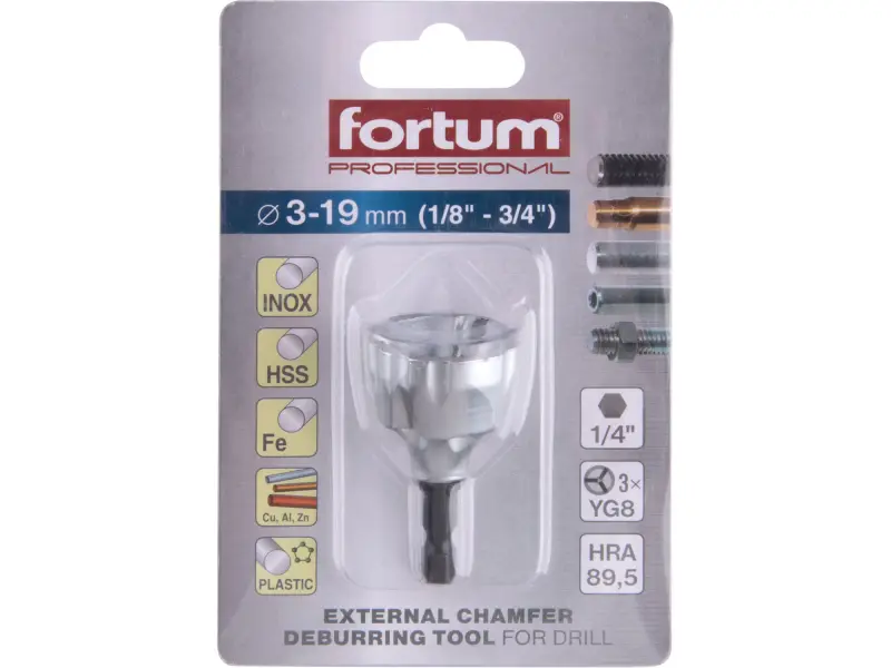 odhrotovač do vrtačky s SK plátky, pro průměry 3-19mm