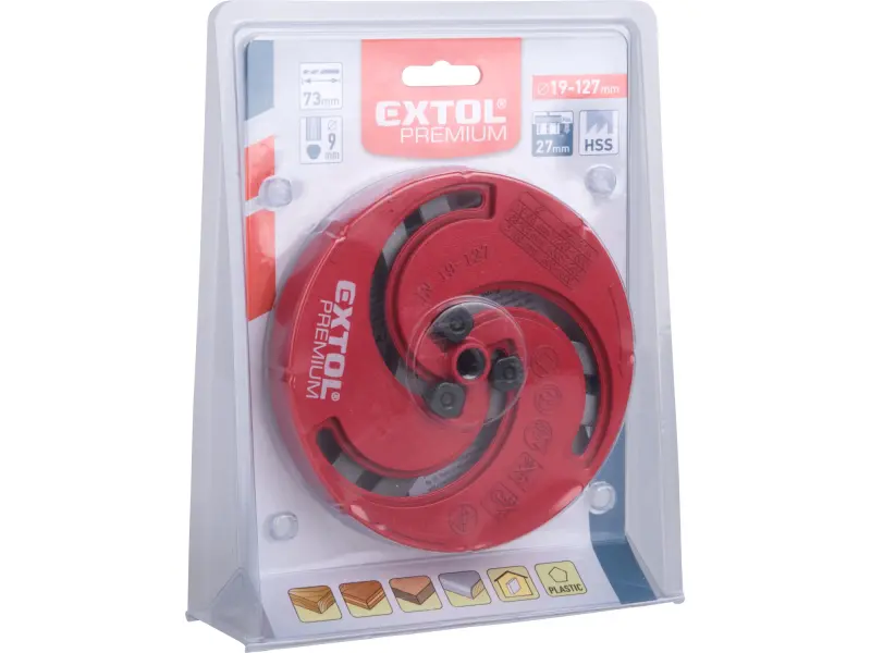 vrták/korunka vykružovací nastavitelná, O19-127mm, stopka O9mm