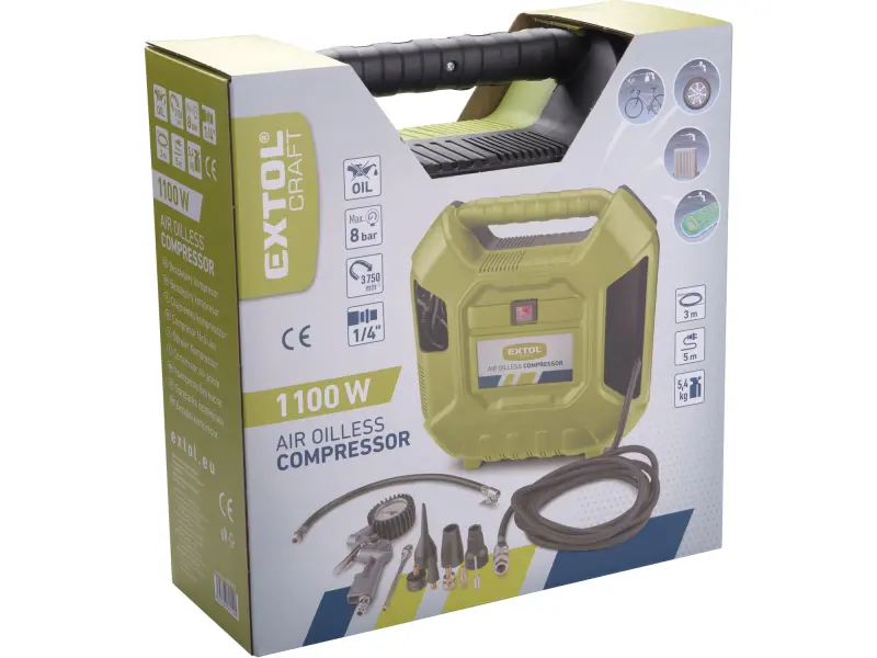 kompresor bezolejový, 1100W