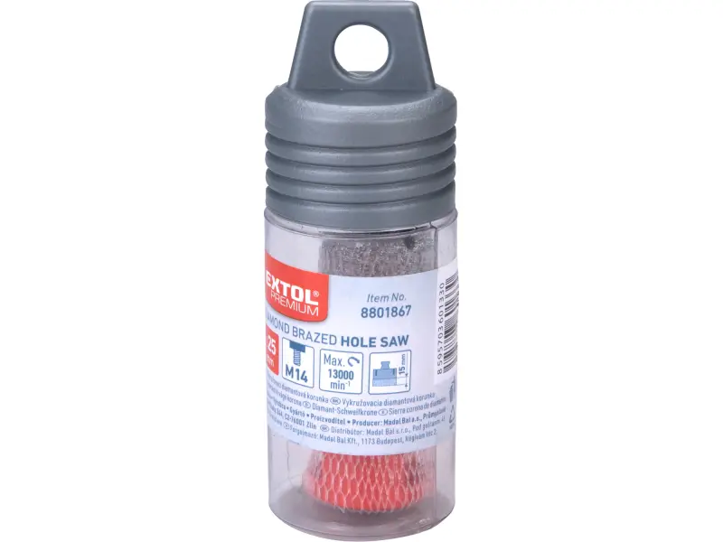 korunka vykružovací diamantová, O 25mm, závit M14