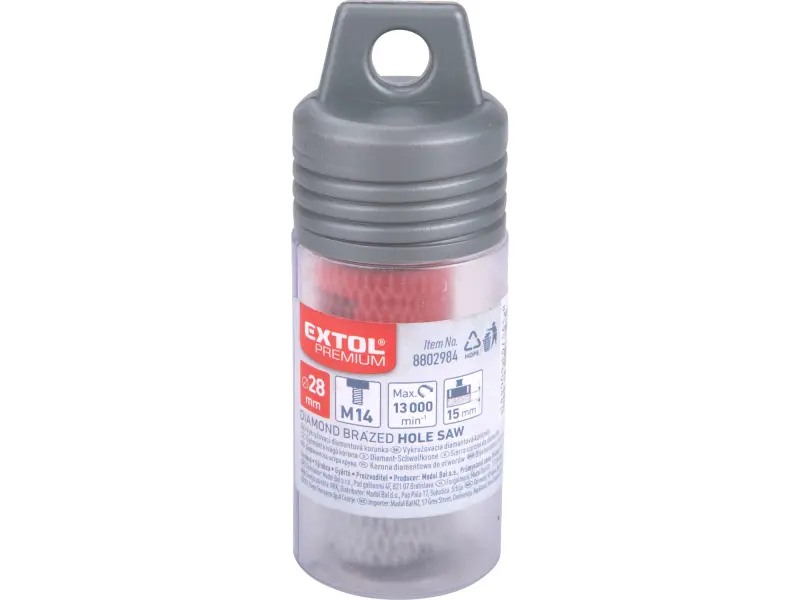 korunka vykružovací diamantová, O 28mm, závit M14