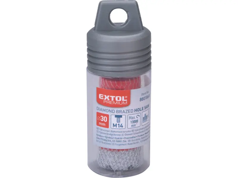 korunka vykružovací diamantová, O 30mm, závit M14