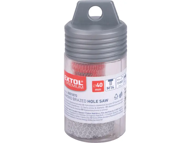 korunka vykružovací diamantová, O 40mm, závit M14