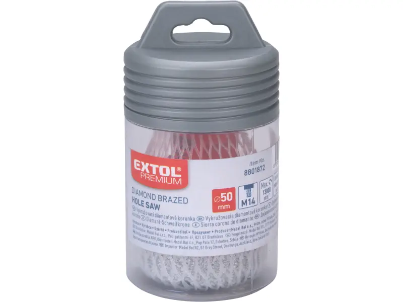 korunka vykružovací diamantová, O 50mm, závit M14