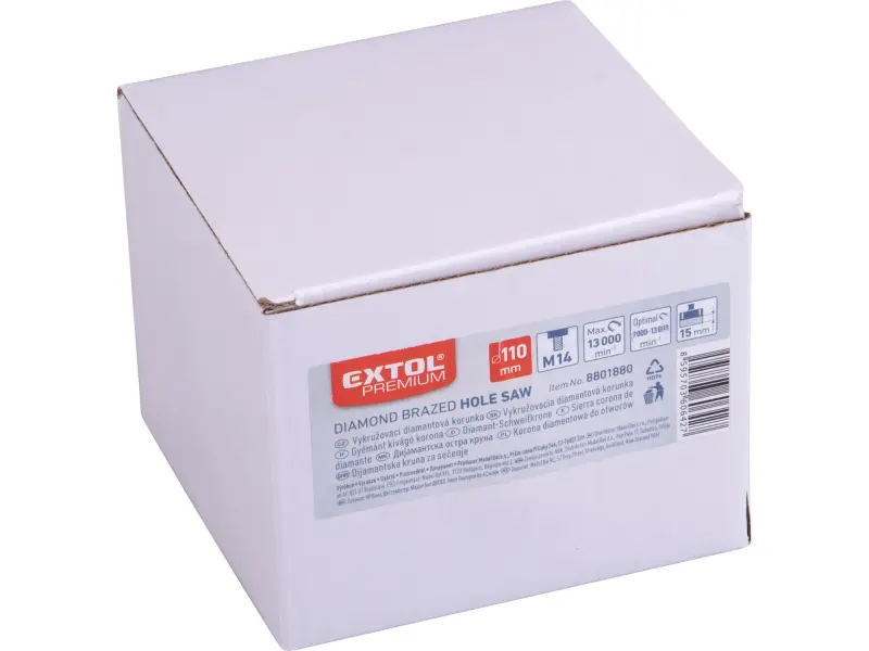 korunka vykružovací diamantová, O 110mm, závit M14