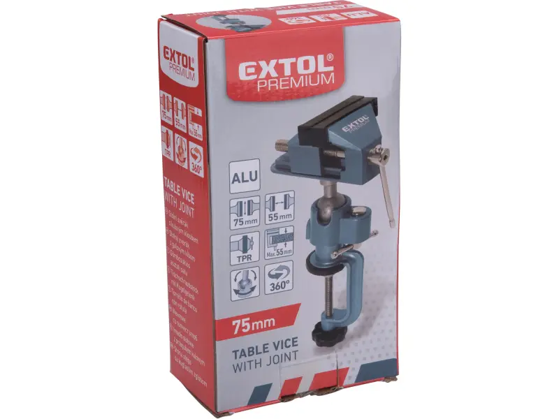 svěrák na stůl otočný s kloubem, 75mm