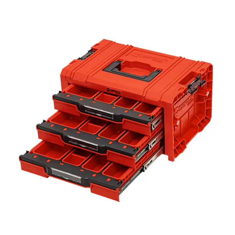 Box s organizérem Qbrick PRO Drawer 3 Toolbox 2.0 Expert RED Ultra HD Custom | 450x310x244 mm