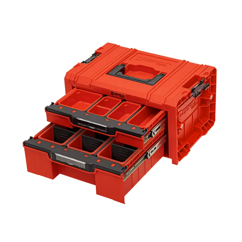 Box s organizérem Qbrick PRO Drawer 2 Toolbox 2.0 Expert RED Ultra HD Custom | 450x310x244 mm