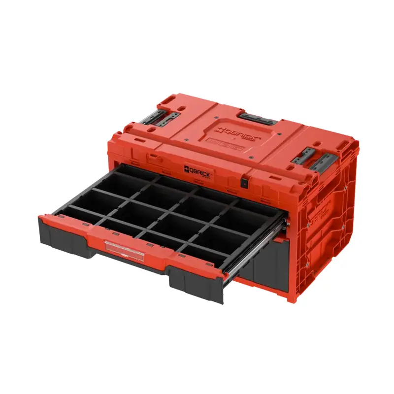 Box s organizérem plastový Qbrick ONE Drawer 2 Plus Toolbox 2.0 Red Ultra HD, 2 zásuvky | 587x380x340 mm