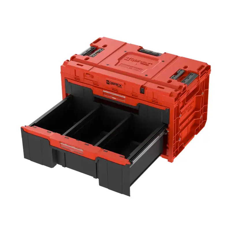 Box s organizérem plastový Qbrick ONE Drawer 2 Plus Toolbox 2.0 Red Ultra HD, 2 zásuvky | 587x380x340 mm