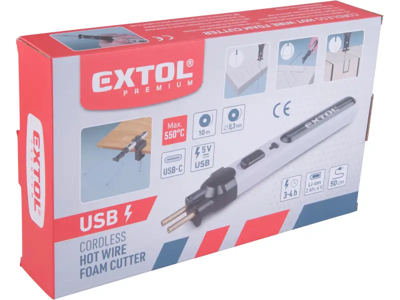 řezačka polystyrénu, odporová aku, USB nabíjení