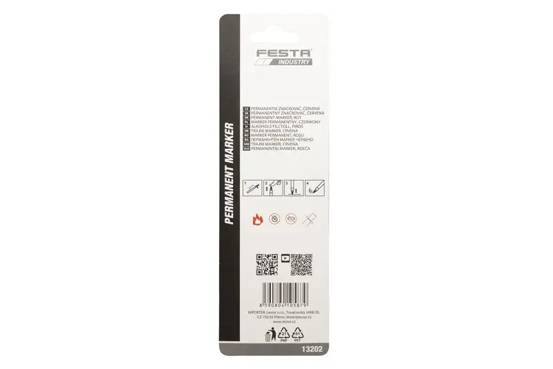 Značkovač permanentní FESTA INDUSTRY červený 150mm