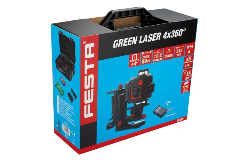 Laser křížový zelený FESTA 4x360