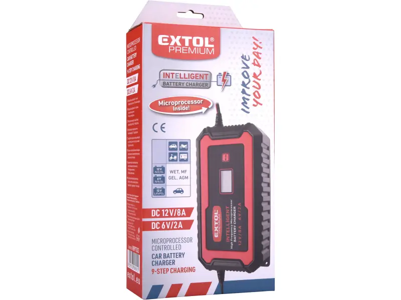 autonabíječka 9stupňová, řízená mikroprocesorem, 12V/6V, 8A