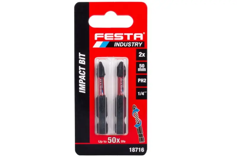 Torzní bit FESTA INDUSTRY PH2 50mm S2 1/4" 2ks