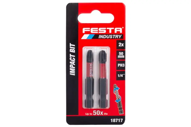 Torzní bit FESTA INDUSTRY PH3 50mm S2 1/4" 2ks