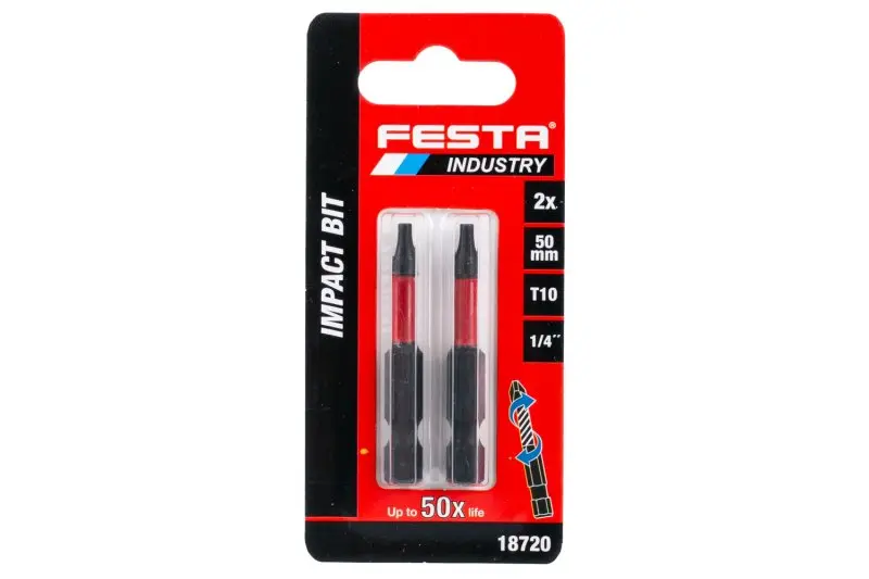 Torzní bit FESTA INDUSTRY T10 50mm S2 1/4" 2ks
